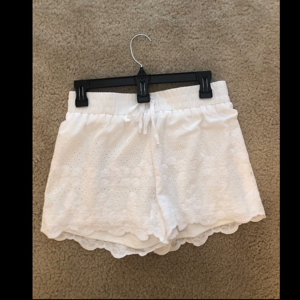 white floral shorts